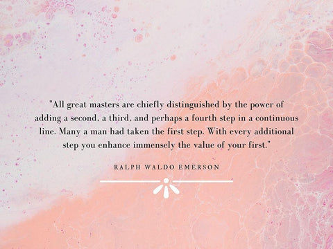 Ralph Waldo Emerson Quote: All Great Masters White Modern Wood Framed Art Print with Double Matting by ArtsyQuotes