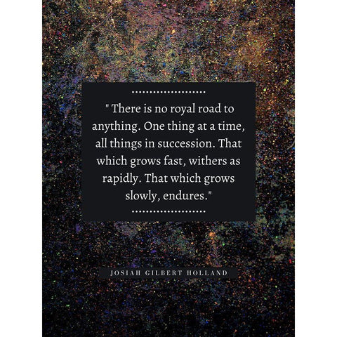 Josiah Gilbert Holland Quote: No Royal Road Black Modern Wood Framed Art Print with Double Matting by ArtsyQuotes