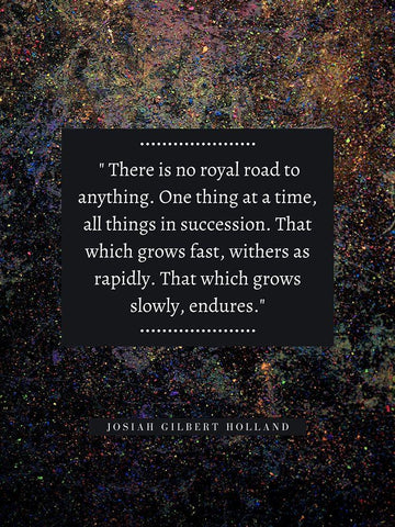 Josiah Gilbert Holland Quote: No Royal Road Black Ornate Wood Framed Art Print with Double Matting by ArtsyQuotes