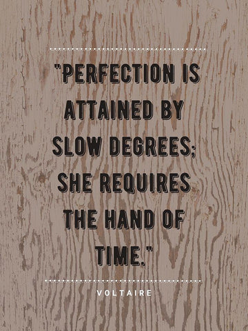 Voltaire Quote: Perfection White Modern Wood Framed Art Print with Double Matting by ArtsyQuotes