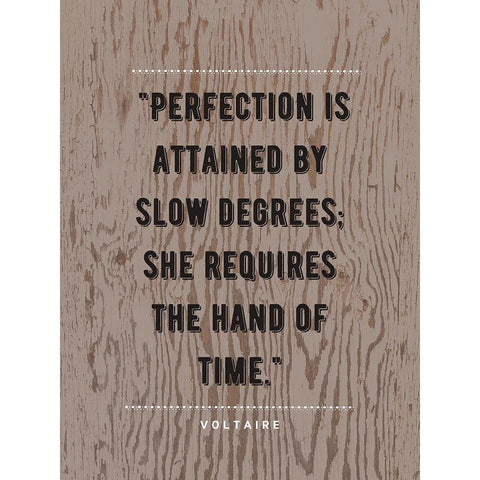 Voltaire Quote: Perfection White Modern Wood Framed Art Print by ArtsyQuotes