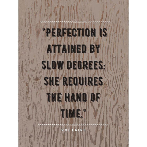 Voltaire Quote: Perfection Black Modern Wood Framed Art Print by ArtsyQuotes