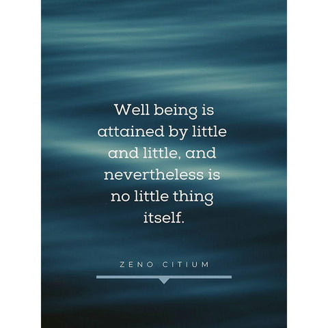 Zeno of Citium Quote: Little and Little Black Modern Wood Framed Art Print by ArtsyQuotes