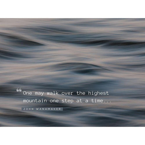 John Wanamaker Quote: One Step at a Time White Modern Wood Framed Art Print by ArtsyQuotes