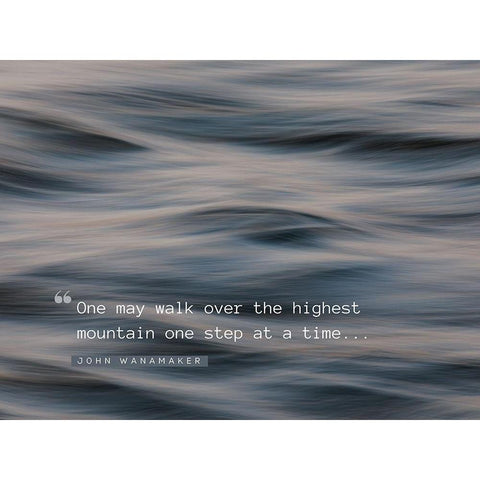 John Wanamaker Quote: One Step at a Time Black Modern Wood Framed Art Print with Double Matting by ArtsyQuotes