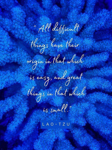 Lao-Tzu Quote: Difficult Things Black Ornate Wood Framed Art Print with Double Matting by ArtsyQuotes