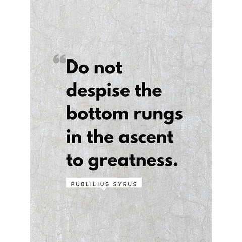 Publilius Syrus Quote: The Bottom Rungs Black Modern Wood Framed Art Print by ArtsyQuotes