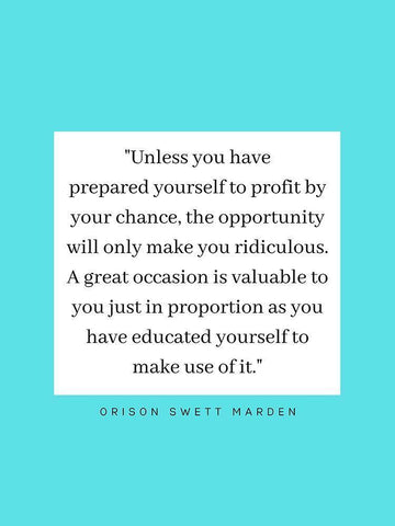 Orison Swett Marden Quote: Profit Black Ornate Wood Framed Art Print with Double Matting by ArtsyQuotes