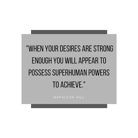 Napoleon Hill Quote: Superhuman Powers White Modern Wood Framed Art Print by ArtsyQuotes