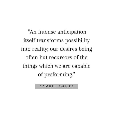 Samuel Smiles Quote: Reality White Modern Wood Framed Art Print with Double Matting by ArtsyQuotes