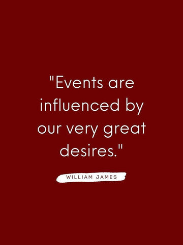 William James Quote: Very Great Desires Black Ornate Wood Framed Art Print with Double Matting by ArtsyQuotes