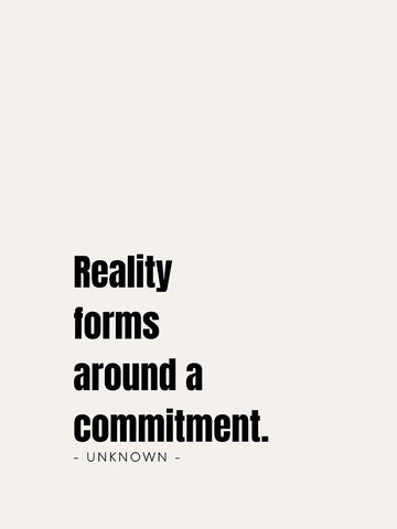 Artsy Quotes Quote: Commitment White Modern Wood Framed Art Print with Double Matting by ArtsyQuotes