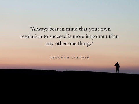 Abraham Lincoln Quote: Resolution to Succeed White Modern Wood Framed Art Print with Double Matting by ArtsyQuotes