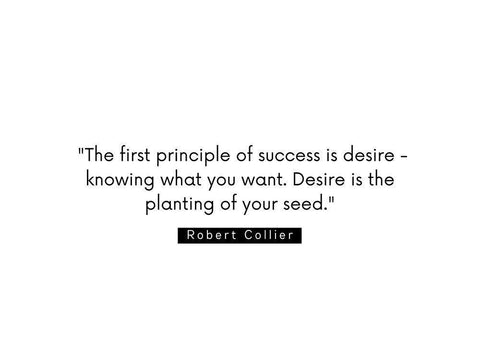 Robert Collier Quote: Success is Desire Black Ornate Wood Framed Art Print with Double Matting by ArtsyQuotes