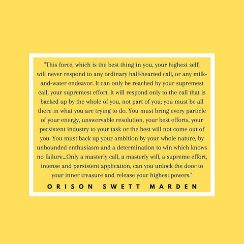 Orison Swett Marden Quote: This Force Gold Ornate Wood Framed Art Print with Double Matting by ArtsyQuotes