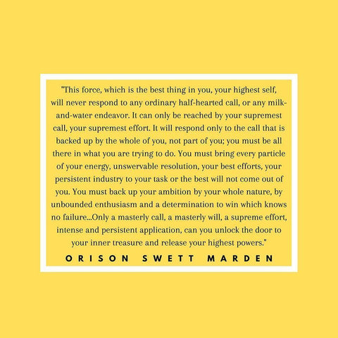 Orison Swett Marden Quote: This Force White Modern Wood Framed Art Print with Double Matting by ArtsyQuotes