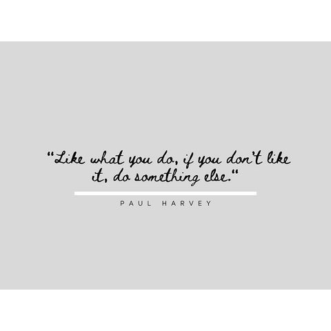 Paul Harvey Quote: Like What You Do Black Modern Wood Framed Art Print with Double Matting by ArtsyQuotes