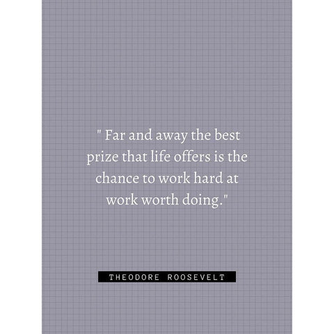 Theordore Roosevelt Quote: Work Hard White Modern Wood Framed Art Print by ArtsyQuotes