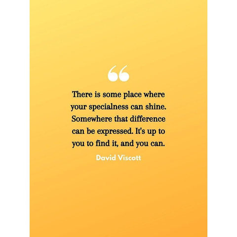 David Viscott Quote: Specialness Can Shine White Modern Wood Framed Art Print by ArtsyQuotes