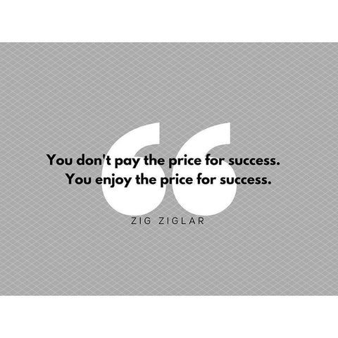 Zig Ziglar Quote: Pay the Price White Modern Wood Framed Art Print by ArtsyQuotes