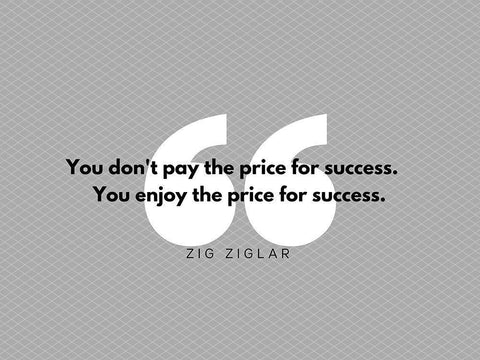 Zig Ziglar Quote: Pay the Price White Modern Wood Framed Art Print with Double Matting by ArtsyQuotes