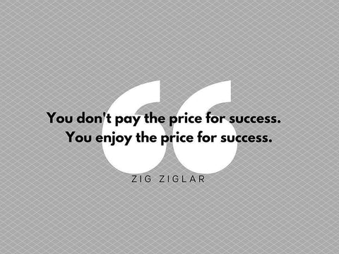 Zig Ziglar Quote: Pay the Price Black Ornate Wood Framed Art Print with Double Matting by ArtsyQuotes