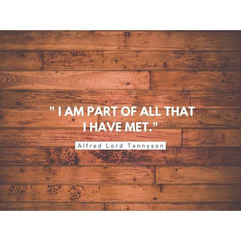 Alfred Lord Tennyson Quote: I am Part of All White Modern Wood Framed Art Print by ArtsyQuotes