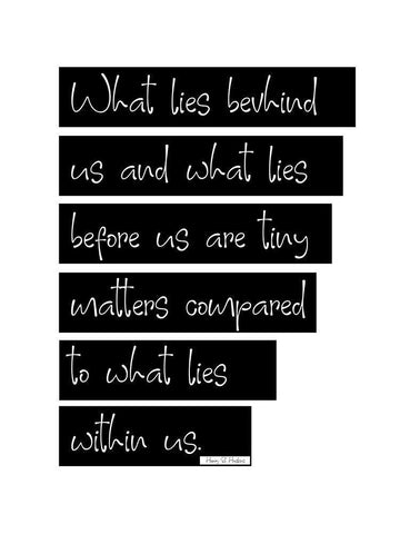 Henry S. Haskins Quote: Lies Within Us White Modern Wood Framed Art Print with Double Matting by ArtsyQuotes