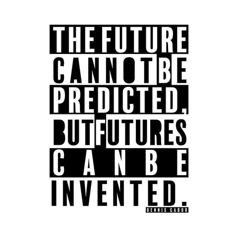 Dennis Gabor Quote: The Future Black Modern Wood Framed Art Print with Double Matting by ArtsyQuotes