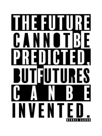 Dennis Gabor Quote: The Future Black Ornate Wood Framed Art Print with Double Matting by ArtsyQuotes