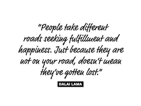 Dalai Lama Quote: Fulfillment and Happiness Black Ornate Wood Framed Art Print with Double Matting by ArtsyQuotes