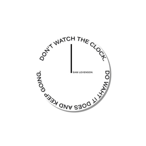 Sam Levenson Quote: The Clock Black Modern Wood Framed Art Print by ArtsyQuotes