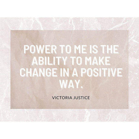 Victoria Justice Quote: Positive Way White Modern Wood Framed Art Print by ArtsyQuotes