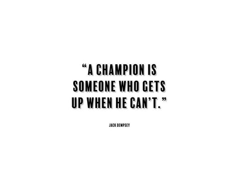 Jack Dempsey Quote: A Champion White Modern Wood Framed Art Print with Double Matting by ArtsyQuotes