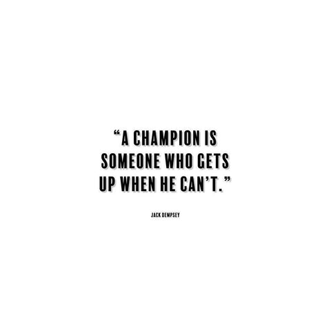 Jack Dempsey Quote: A Champion White Modern Wood Framed Art Print by ArtsyQuotes