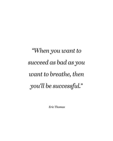 Eric Thomas Quote: You Want to Breathe Black Ornate Wood Framed Art Print with Double Matting by ArtsyQuotes