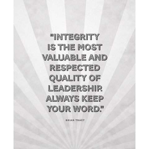 Brian Tracy Quote: Integrity Gold Ornate Wood Framed Art Print with Double Matting by ArtsyQuotes