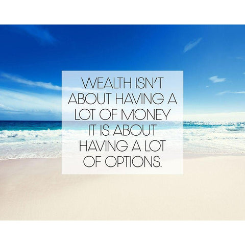 Artsy Quotes Quote: Wealth and Options White Modern Wood Framed Art Print by ArtsyQuotes