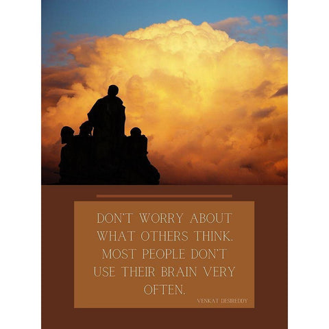 Venkat Desireddy Quote: What Others Think White Modern Wood Framed Art Print by ArtsyQuotes