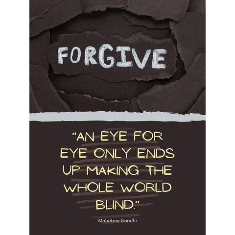 M.K. Gandi Quote: Eye for Eye Black Modern Wood Framed Art Print with Double Matting by ArtsyQuotes