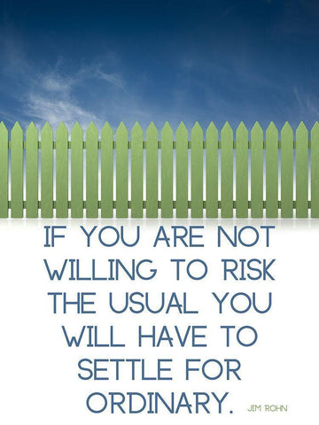 Jim Rohn Quote: Risk the Usual Black Ornate Wood Framed Art Print with Double Matting by ArtsyQuotes