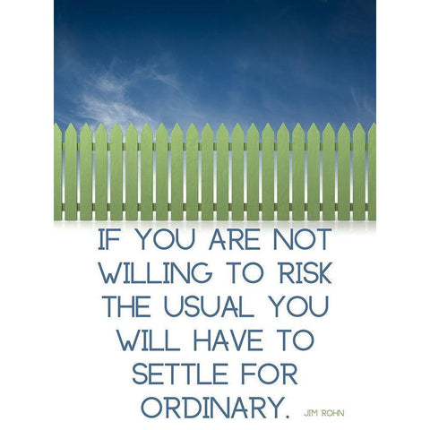 Jim Rohn Quote: Risk the Usual Black Modern Wood Framed Art Print by ArtsyQuotes