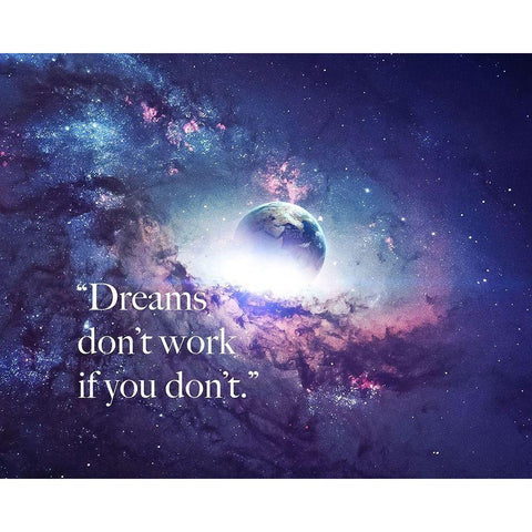 Artsy Quotes Quote: Dreams Dont Work Black Modern Wood Framed Art Print with Double Matting by ArtsyQuotes