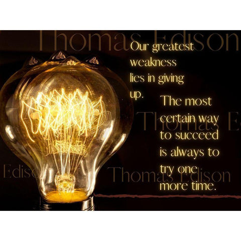 Thomas Edison Quote: Greatest Weakness Black Modern Wood Framed Art Print by ArtsyQuotes