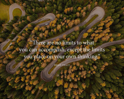 Brian Tracy Quote: No Limits White Modern Wood Framed Art Print with Double Matting by ArtsyQuotes