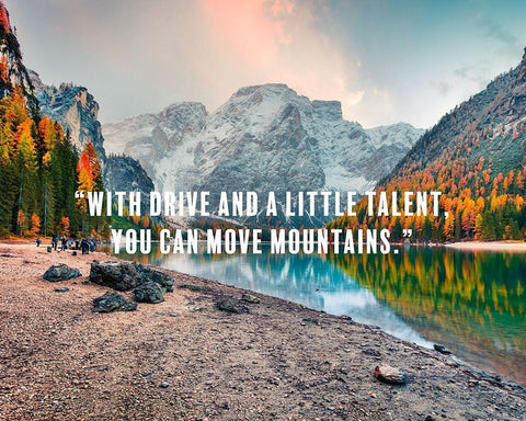 Dwayne Johnson Quote: You Can Move Mountains White Modern Wood Framed Art Print with Double Matting by ArtsyQuotes