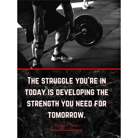Robert Tew Quote: The Struggle Black Modern Wood Framed Art Print with Double Matting by ArtsyQuotes