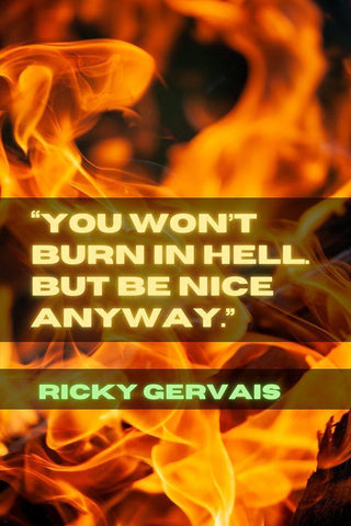 Ricky Gervais Quote: Be Nice Black Ornate Wood Framed Art Print with Double Matting by ArtsyQuotes