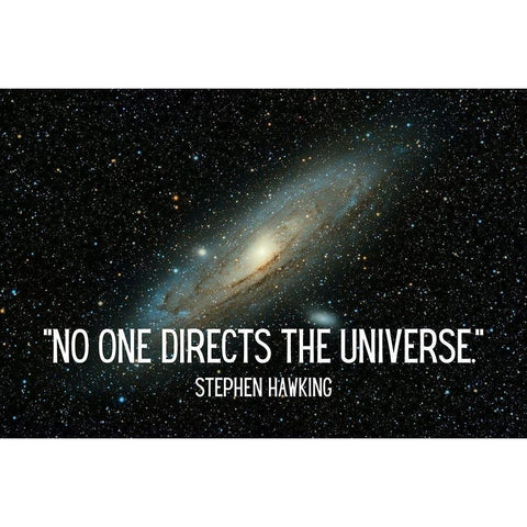 Stephen Hawking Quote: The Universe Black Modern Wood Framed Art Print with Double Matting by ArtsyQuotes