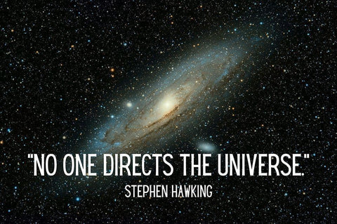 Stephen Hawking Quote: The Universe White Modern Wood Framed Art Print with Double Matting by ArtsyQuotes